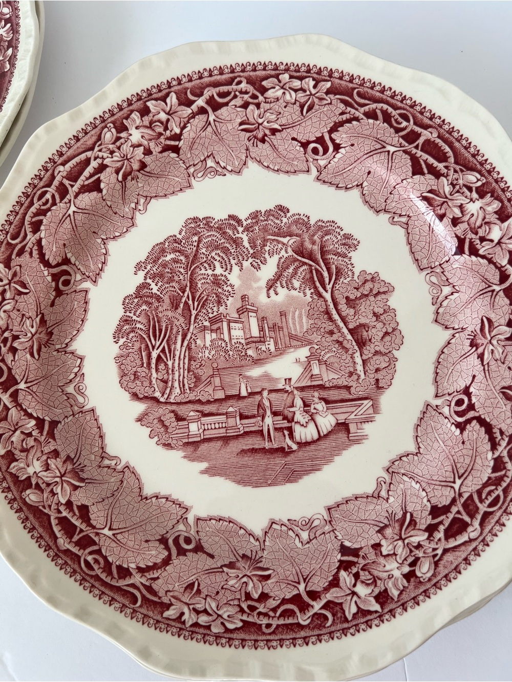 Set of 7 Vintage Mason's Vista Red Transferware Beautiful Dinner Plates England